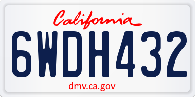 CA license plate 6WDH432
