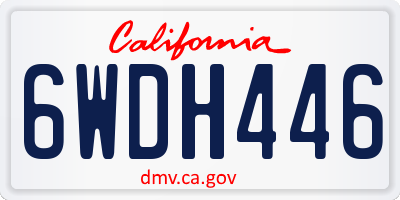 CA license plate 6WDH446