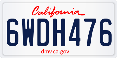 CA license plate 6WDH476