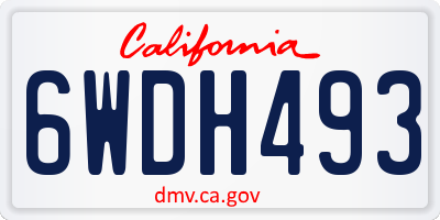 CA license plate 6WDH493