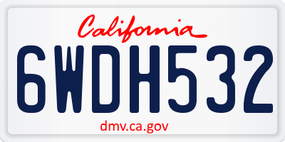 CA license plate 6WDH532