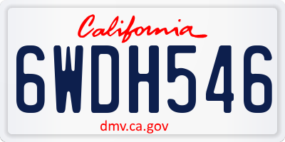 CA license plate 6WDH546