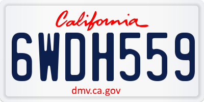CA license plate 6WDH559
