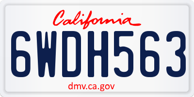 CA license plate 6WDH563