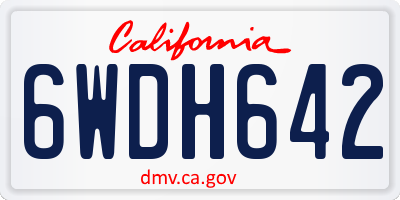 CA license plate 6WDH642