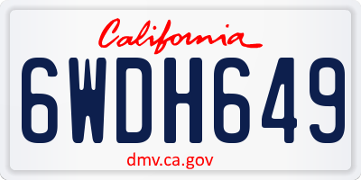 CA license plate 6WDH649