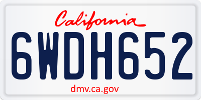 CA license plate 6WDH652