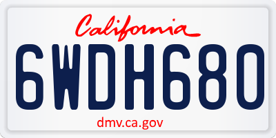 CA license plate 6WDH680