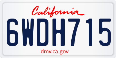 CA license plate 6WDH715