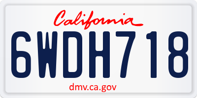 CA license plate 6WDH718