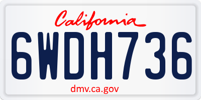 CA license plate 6WDH736