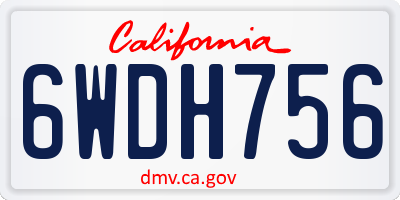 CA license plate 6WDH756
