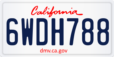 CA license plate 6WDH788
