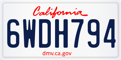 CA license plate 6WDH794