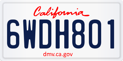 CA license plate 6WDH801