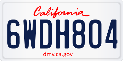 CA license plate 6WDH804