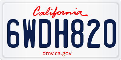 CA license plate 6WDH820