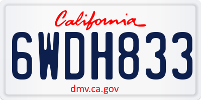 CA license plate 6WDH833
