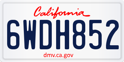 CA license plate 6WDH852