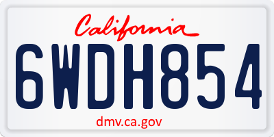 CA license plate 6WDH854