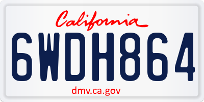 CA license plate 6WDH864