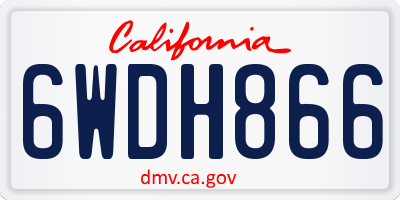 CA license plate 6WDH866
