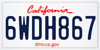CA license plate 6WDH867