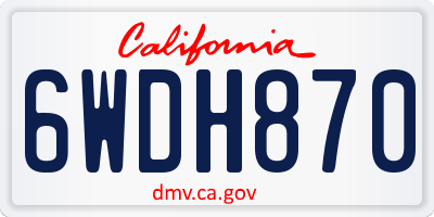 CA license plate 6WDH870