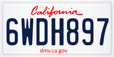 CA license plate 6WDH897