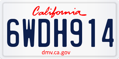 CA license plate 6WDH914
