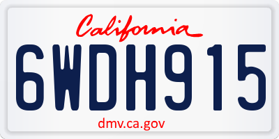CA license plate 6WDH915