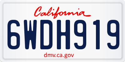 CA license plate 6WDH919