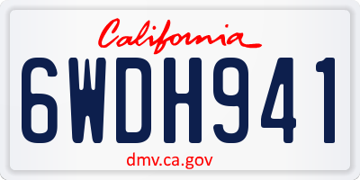 CA license plate 6WDH941