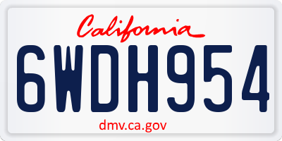 CA license plate 6WDH954