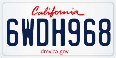 CA license plate 6WDH968