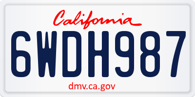 CA license plate 6WDH987