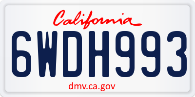 CA license plate 6WDH993