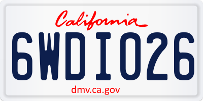 CA license plate 6WDI026