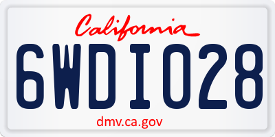 CA license plate 6WDI028