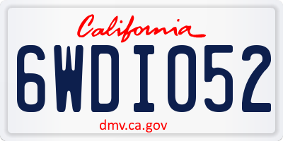 CA license plate 6WDI052