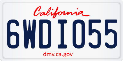 CA license plate 6WDI055