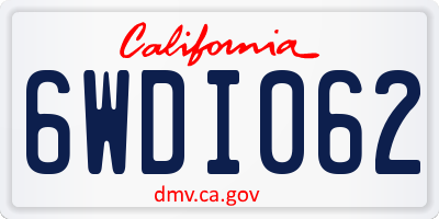 CA license plate 6WDI062