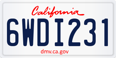CA license plate 6WDI231