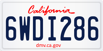 CA license plate 6WDI286