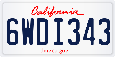CA license plate 6WDI343