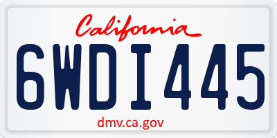 CA license plate 6WDI445