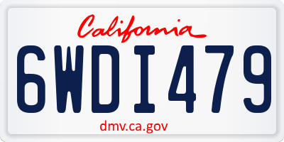 CA license plate 6WDI479