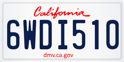 CA license plate 6WDI510
