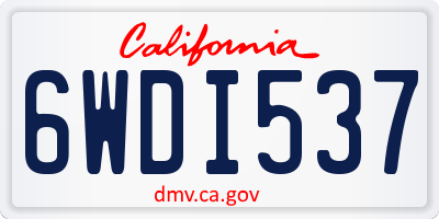 CA license plate 6WDI537