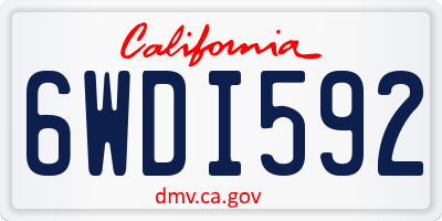 CA license plate 6WDI592